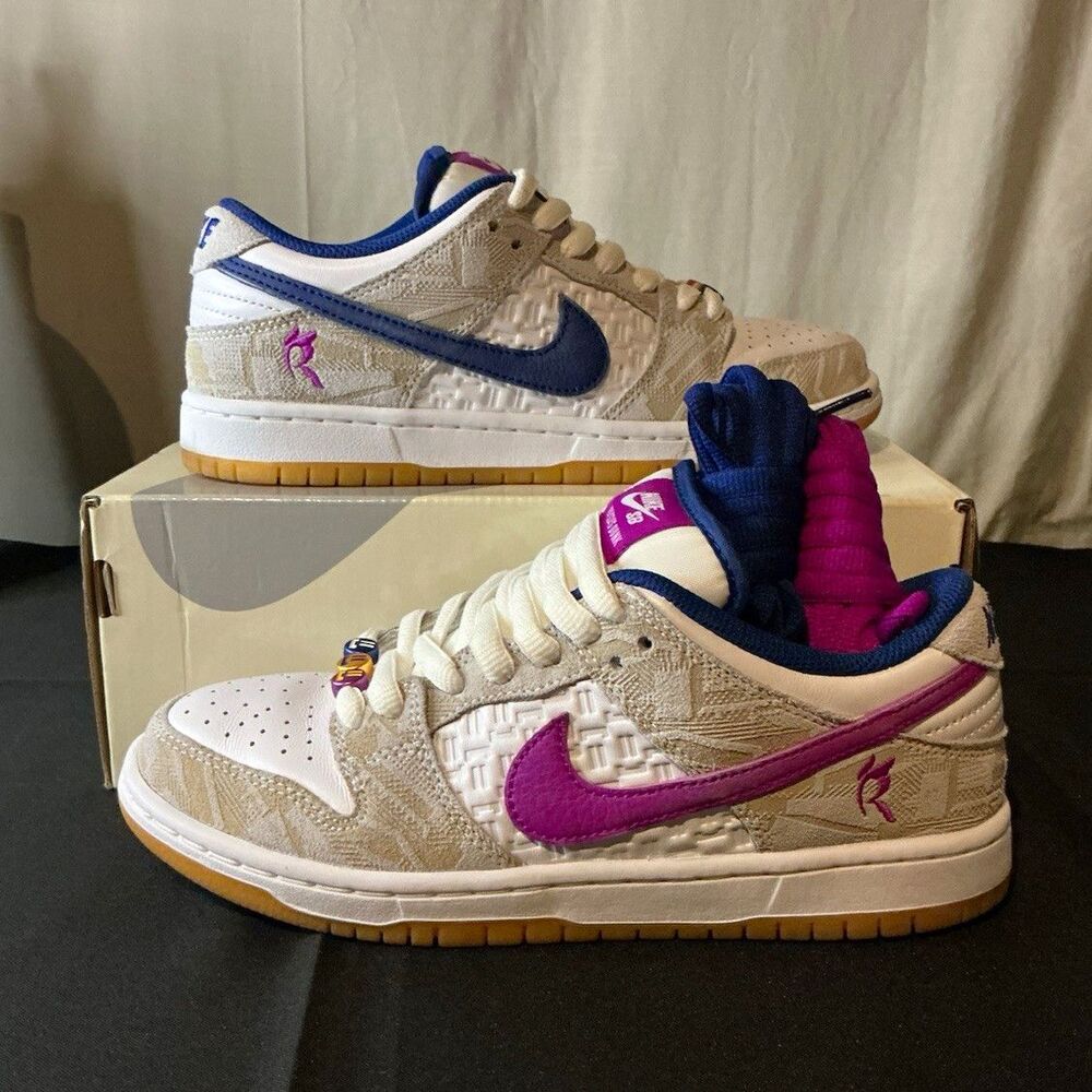 Nike SB Dunk Low PRM Rayssa Leal Pure Platinum Deep Royal Blue Men 6.5/Women 8